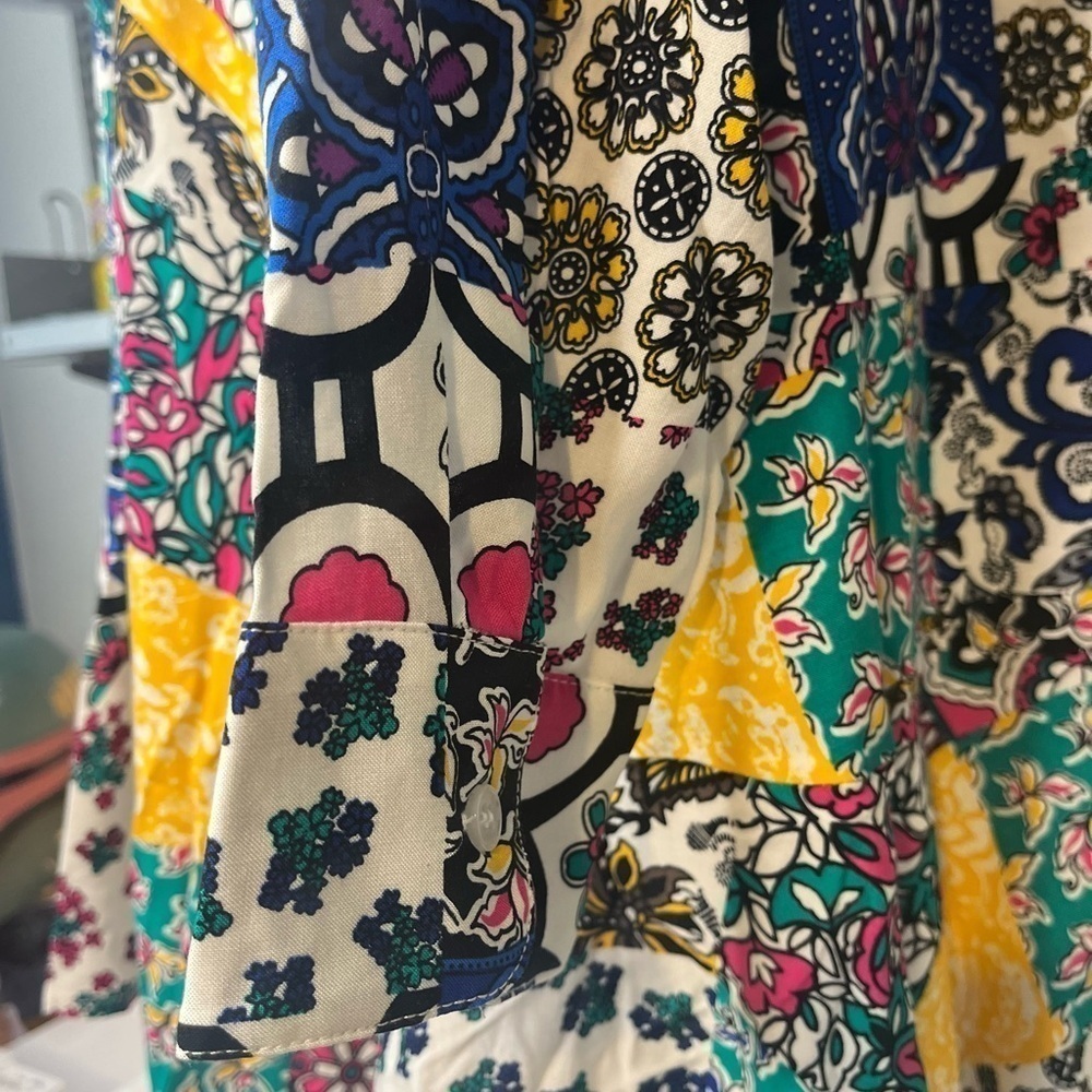 For the Republic Multi‎ Color Dress Size 1X Scarf Patchwork Button Up Collar - Picture 6 of 6